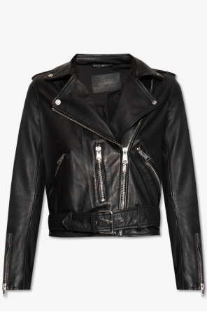 cropped tied leather shirt