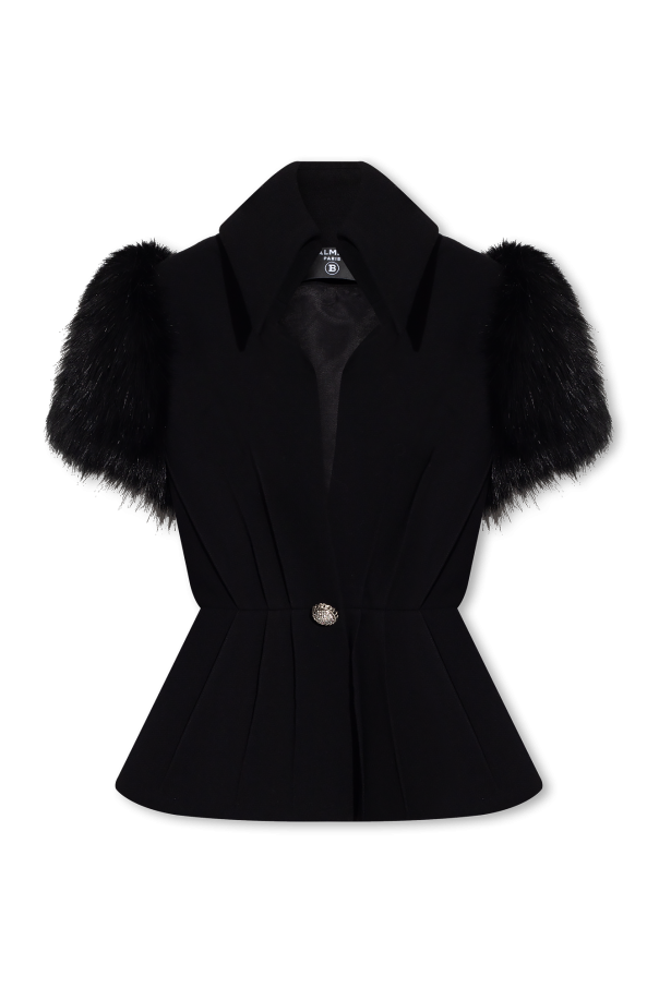 Balmain Blazer with fur sleeves