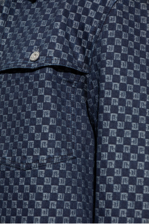 Balmain Jeansowa kurtka z monogramem