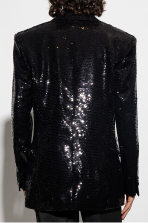 balmain contrasting-panel Sequinned blazer