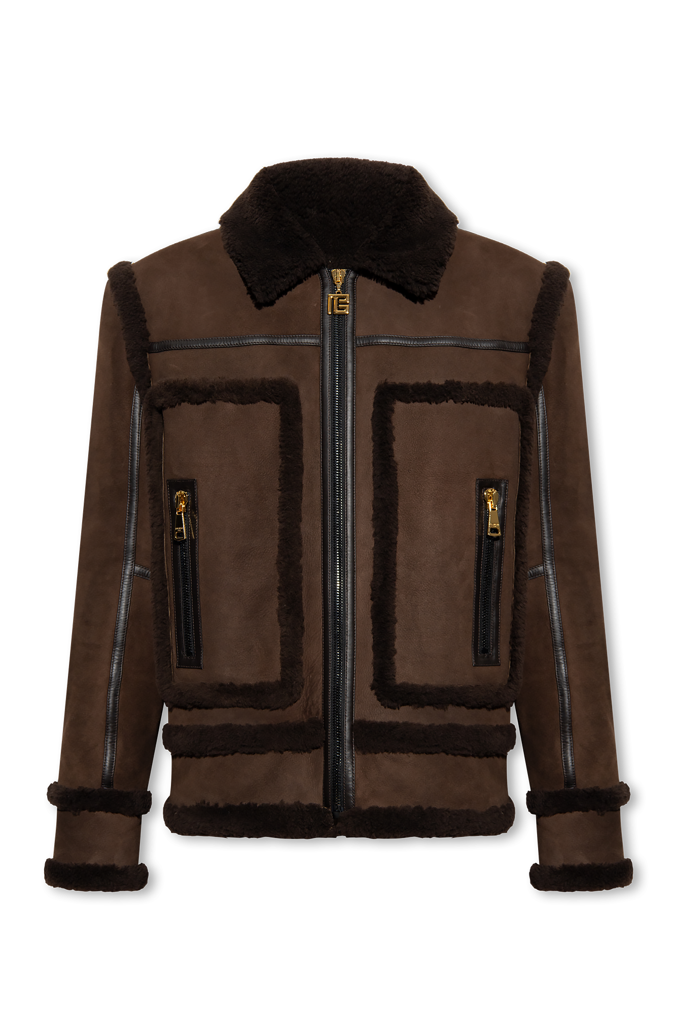 Balmain Shearling jacket with pockets