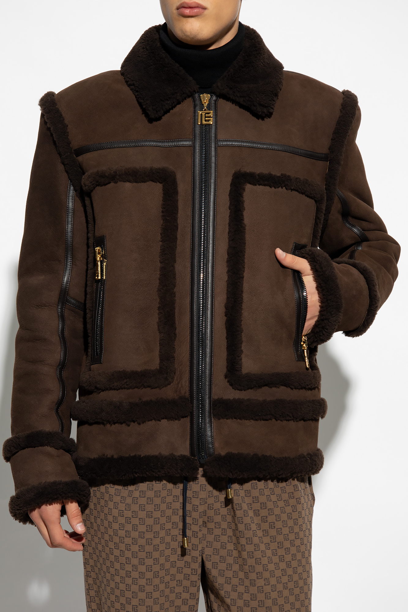 Balmain Shearling jacket with pockets