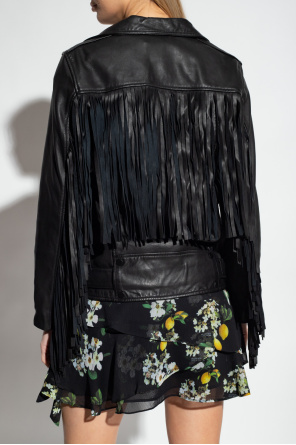 AllSaints ‘Billie’ leather jacket with fringes