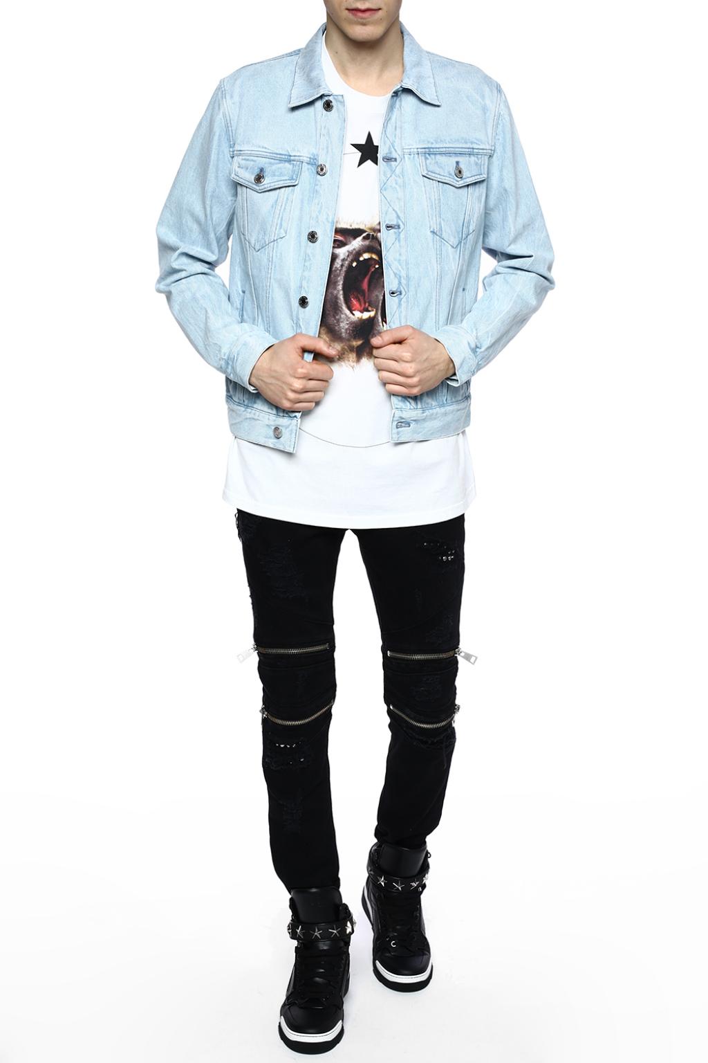 givenchy logo print denim jacket