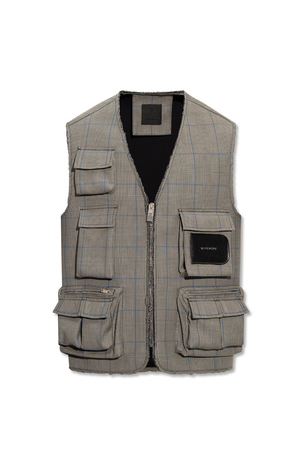 givenchy camoscio Vest with multiple pockets