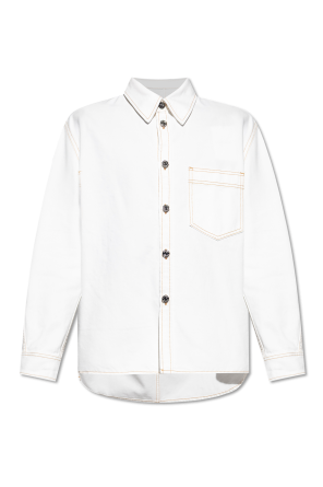 Denim shirt with topstitching