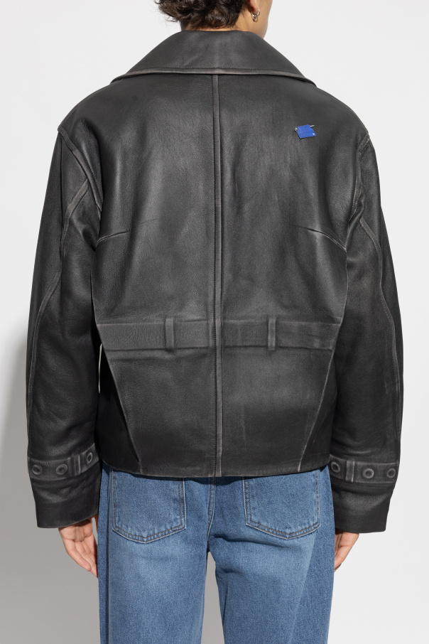 Ader Error Leather jacket with vintage effect