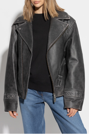 Ader Error Leather jacket with vintage effect