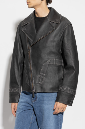 Ader Error Leather jacket with vintage effect