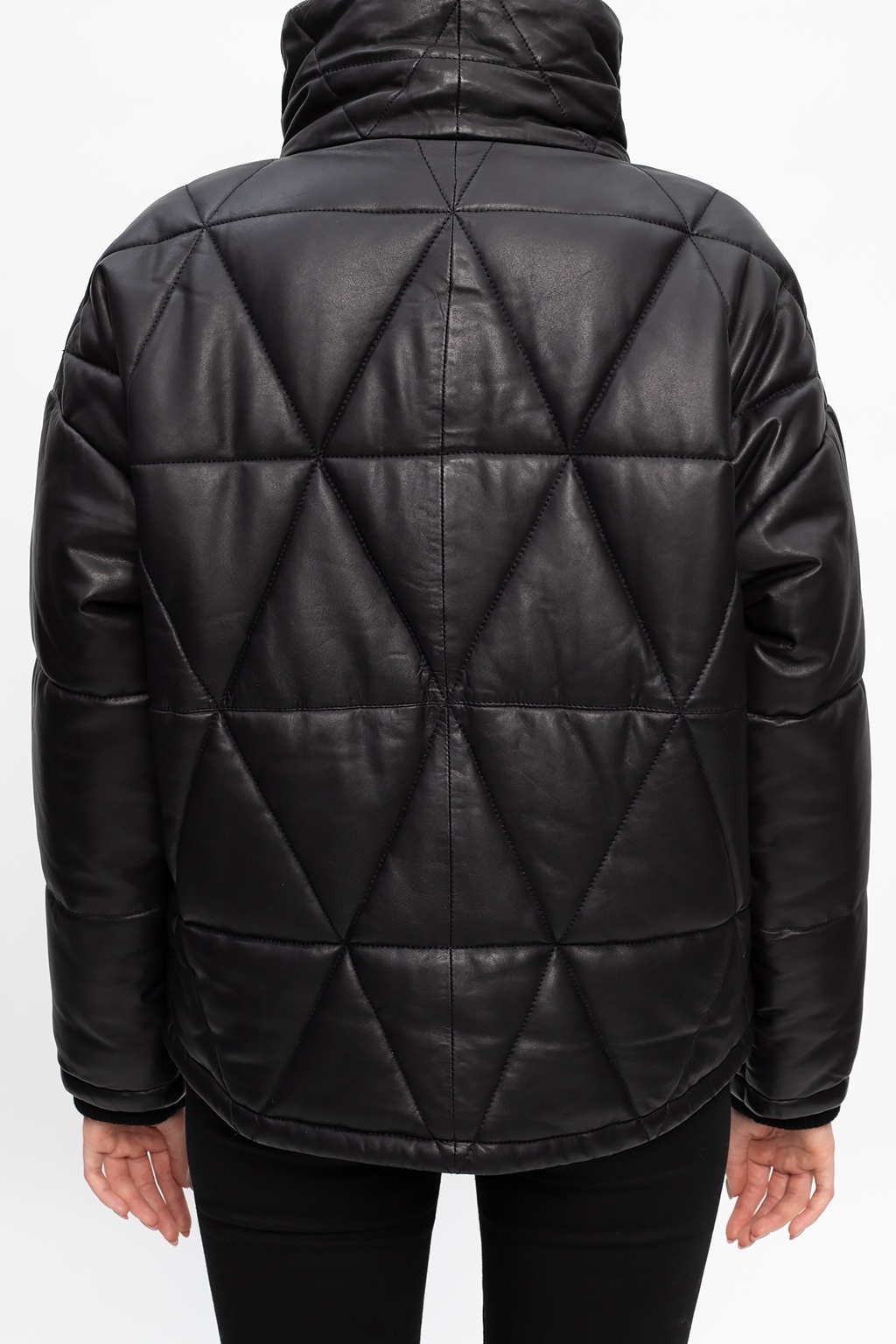 all saints bon leather puffer