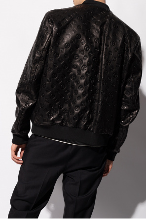 Armani embossed-monogram Bomber Jacket - Black