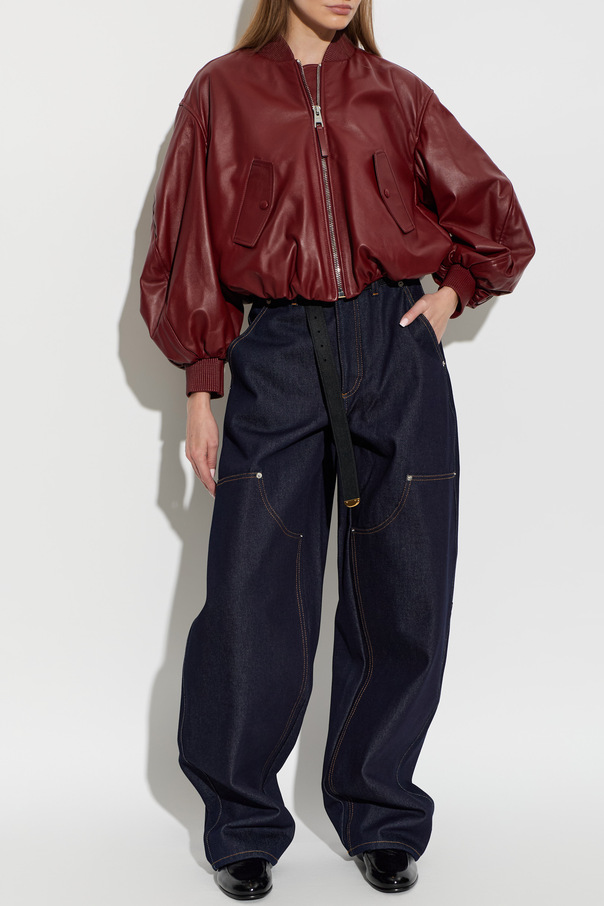 Givenchy Burgundy leather ‘bomber’ jacket