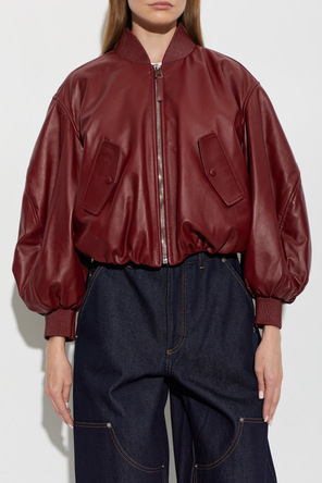 Givenchy Burgundy leather ‘bomber’ jacket