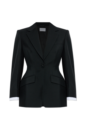 Wool blazer with single vent