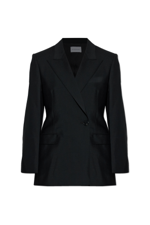 Wool blazer with single vent