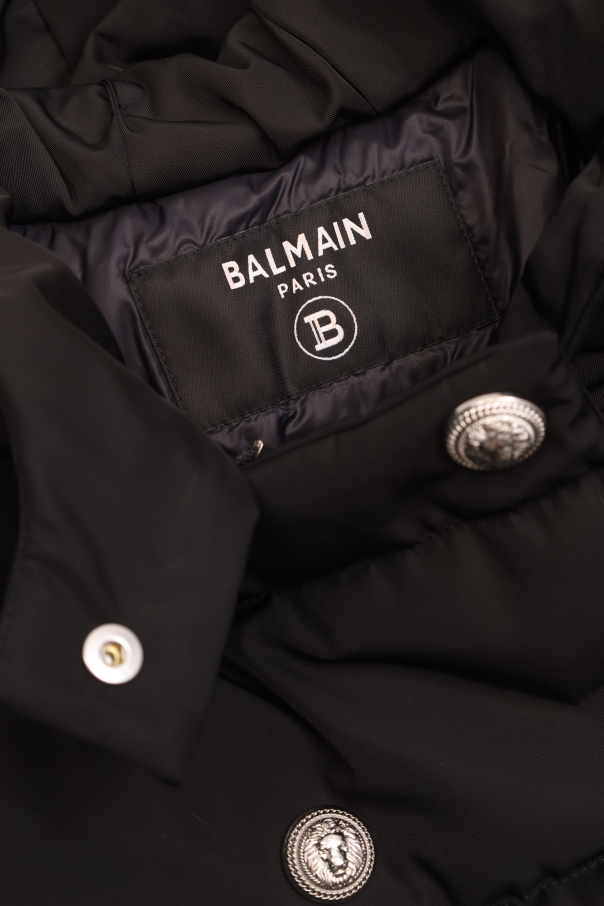 Balmain Kids Chaqueta acolchada con capucha