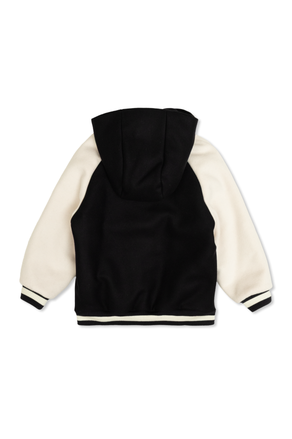 Balmain Kids Wełniana kurtka z kapturem