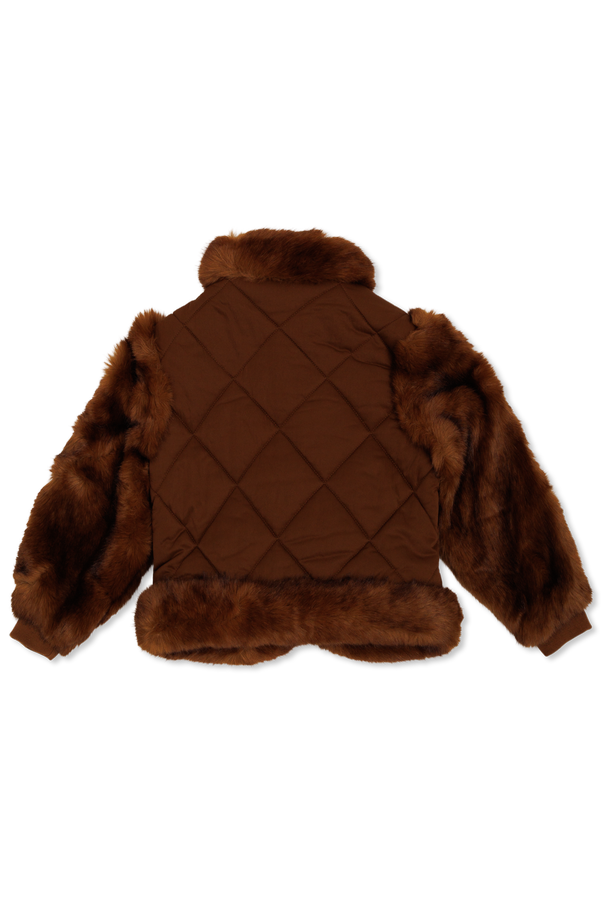 Chloé Kids Jacket with fur trim