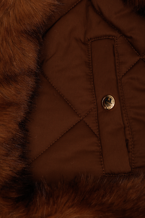 Chloé Kids Jacket with fur trim