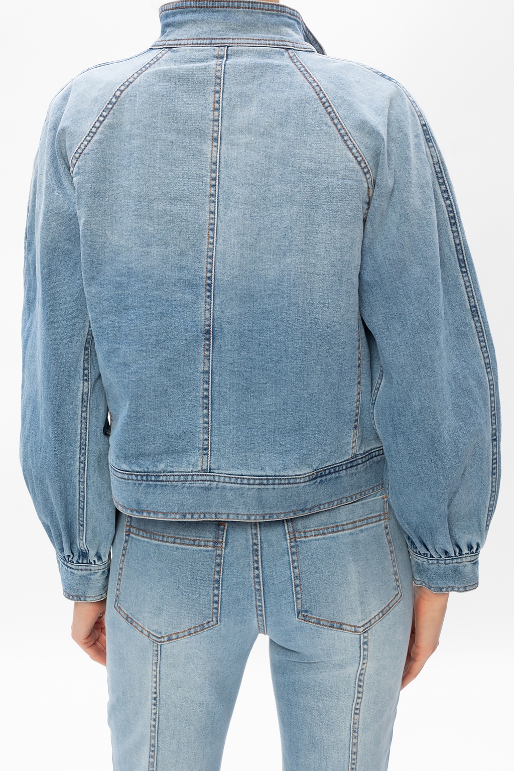 Light blue Denim jacket with floral print Amiri - Vitkac GB