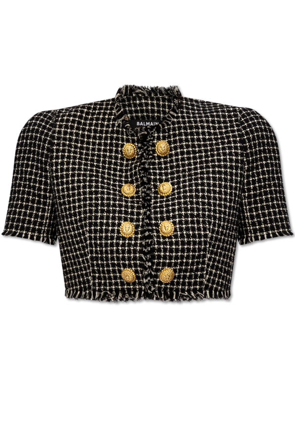 Balmain Short jacket with a check pattern