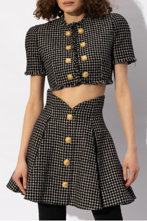 Balmain Cropped jacket with check pattern