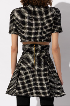 Balmain Cropped jacket with check pattern