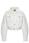 Balmain WHITE Cropped denim jacket