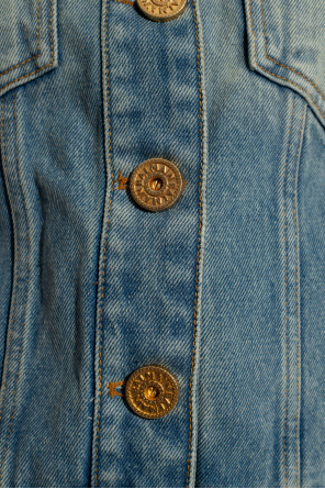 Balmain Jeansowa kurtka z efektem ‘vintage’