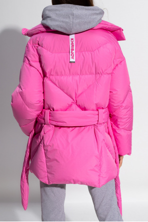 Khrisjoy graffiti-print hooded padded jacket - Pink