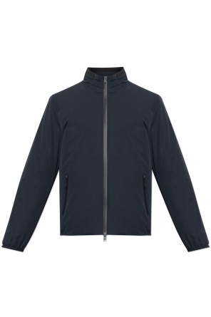 Down jacket with stand-up collar