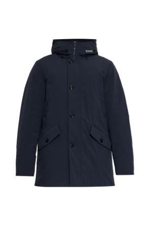 Puffer jacket with sewn-on logo