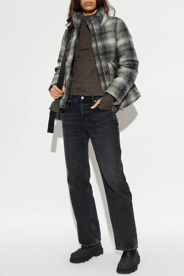Woolrich Grey down jacket with stand collar