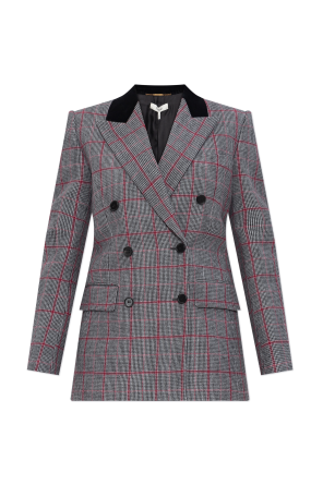 Double-breasted blazer with a check pattern