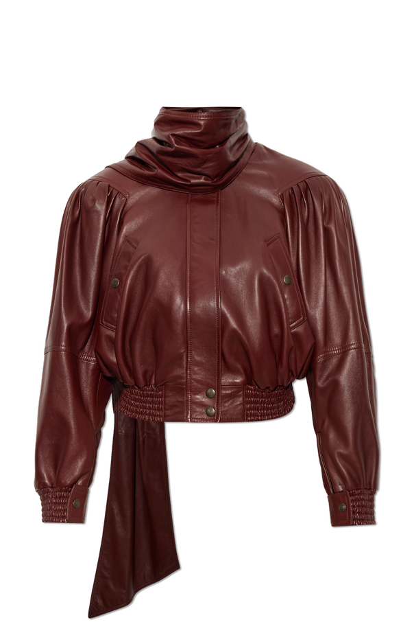 Leather jacket with detachable scarf od Chloé