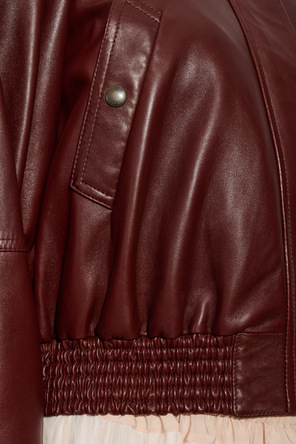 Chloé Chaqueta de cuero con bufanda desmontable
