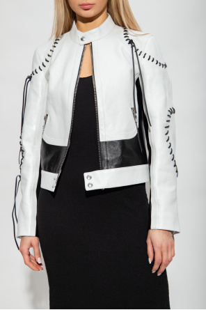 Chloé Leather jacket with detachable sleeves
