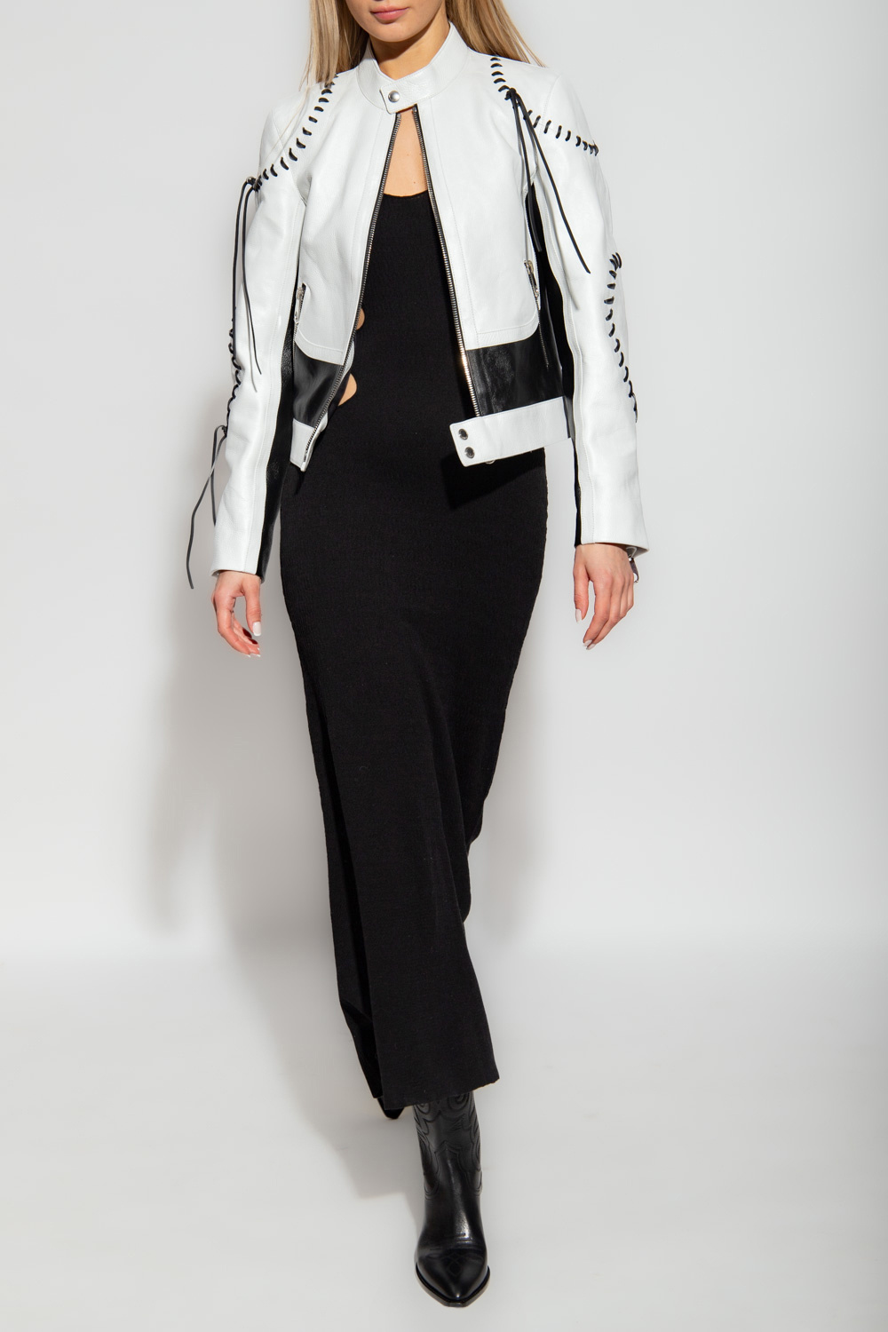 Chloé Leather jacket with detachable sleeves