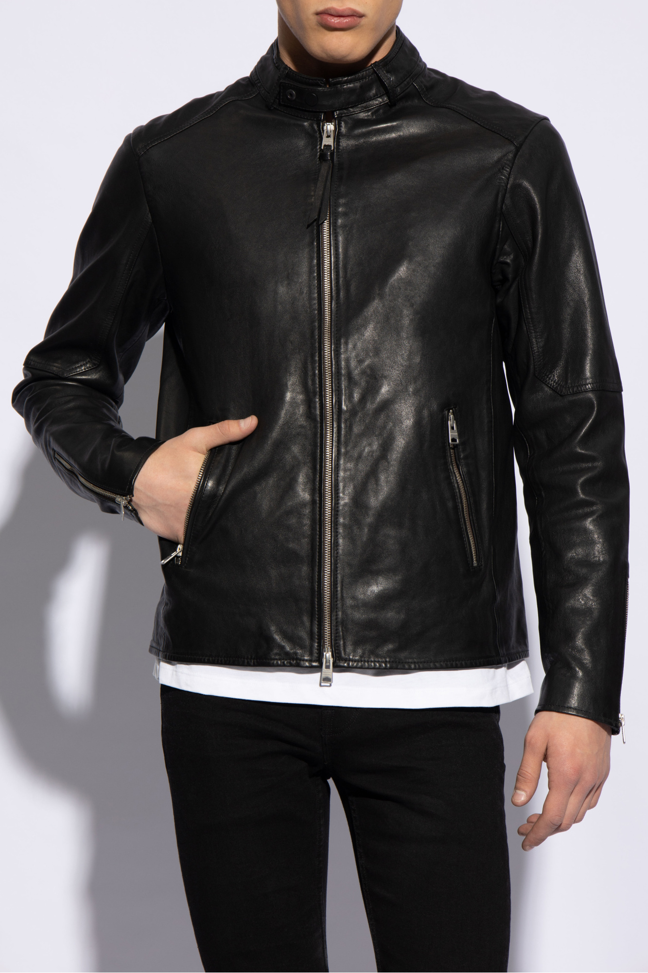 Black ‘Cora’ leather jacket AllSaints - Vitkac Germany