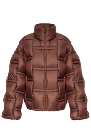 Down jacket with stand-up collar