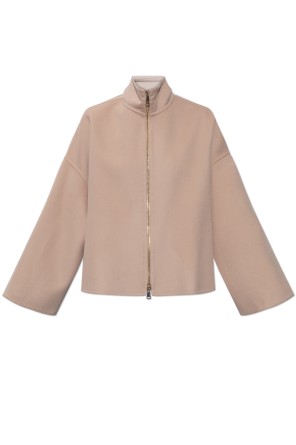 Wool jacket with side slits