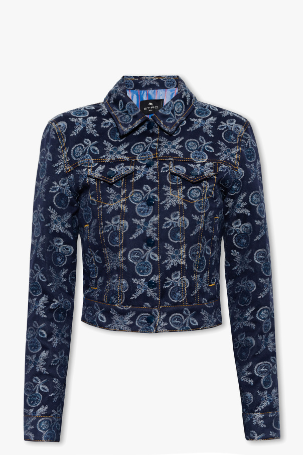 Etro Denim jacket with jacquard pattern