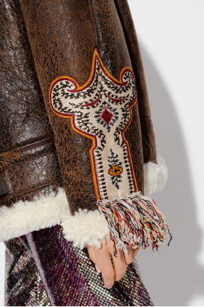 Etro Embroidered shearling jacket