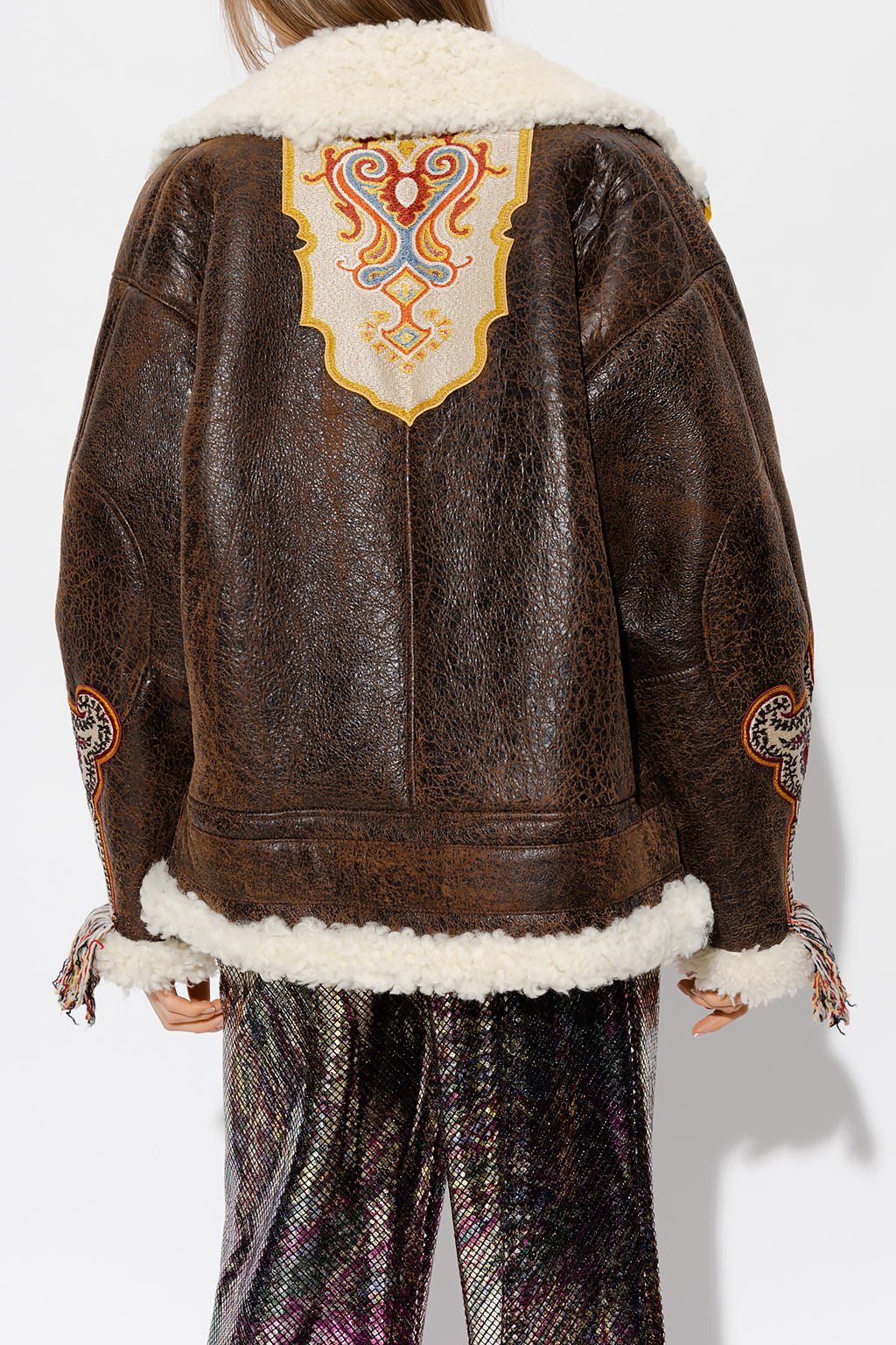 Etro Embroidered shearling jacket