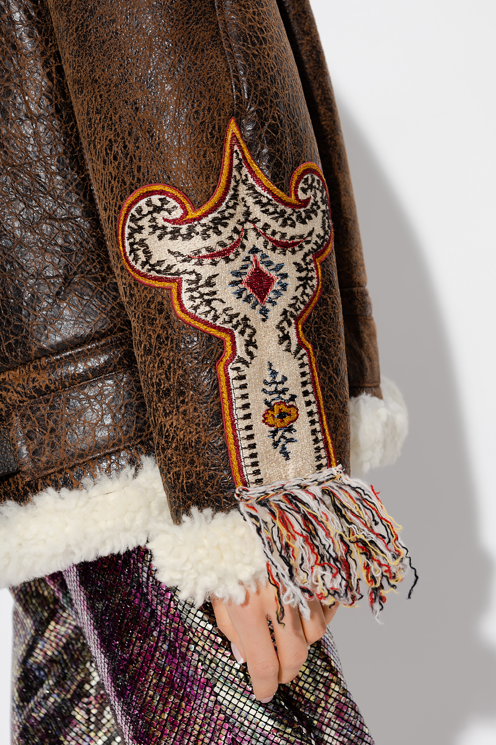 Etro Embroidered shearling jacket