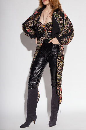 Cropped jacket with floral motif od Etro