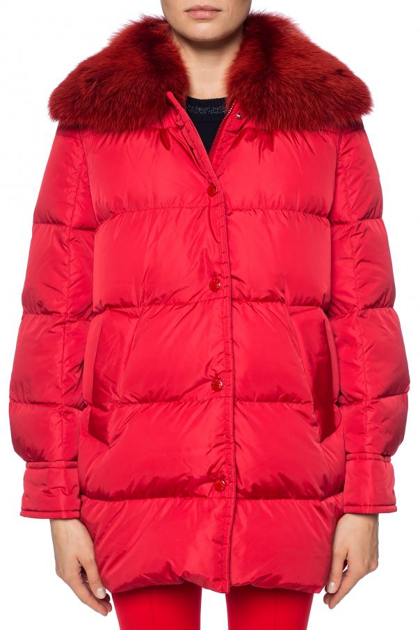 Mesange' down jacket with a fur collar 
