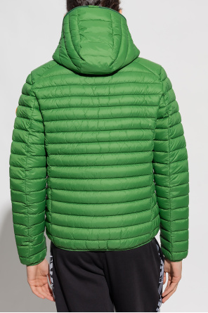 mask-print contrast stitching hoodie ‘Duffy’ jacket