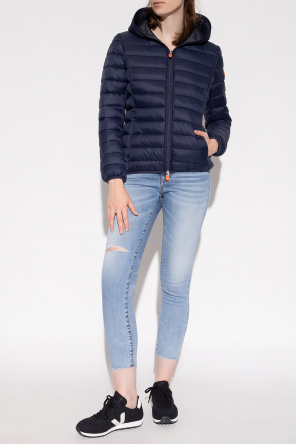 ‘daisy’ insulated hooded jacket od padded cuff-zips puffer jacket Blu