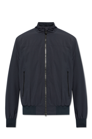 This jacket sports long sleeves with hook-and-loop adjusters and a full front zipper closure